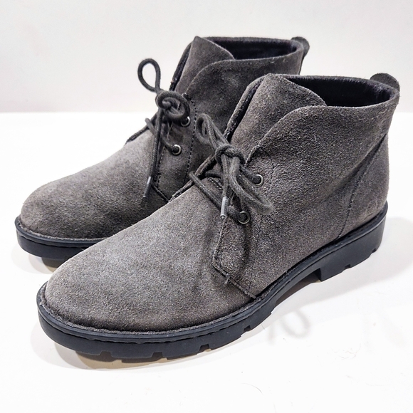 Born Shoes - Born Banni Gray Suede Chukka Ankle Bootie Womens 6.5 M Desert Boot Velour Lining